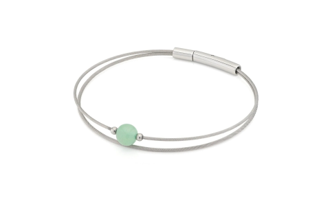 CLIC, Thinking of You edelstalen armband met Aventurijn. - 22787