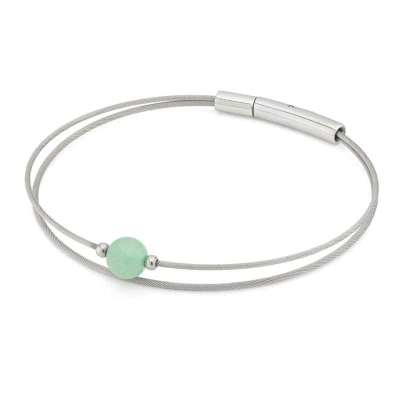 CLIC, Thinking of You edelstalen armband met Aventurijn. - 22787