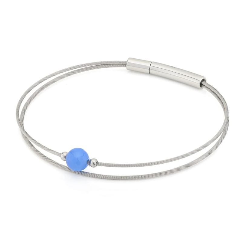 CLIC, Thinking of You edelstalen armband met Agaat (18cm.) - 22788