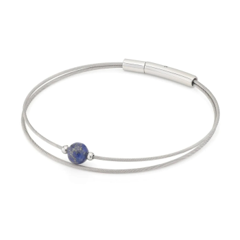 CLIC, Thinking of You edelstalen armband met Lapislazulli. - 22790