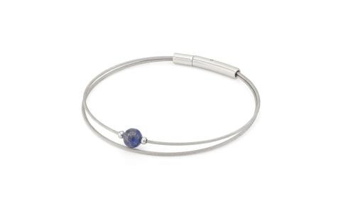 CLIC, Thinking of You edelstalen armband met Lapislazulli. - 22790