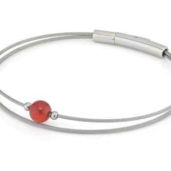CLIC, Thinking of You edelstalen armband met Carneool. - 22791