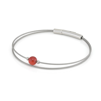 CLIC, Thinking of You edelstalen armband met Carneool. - 22791