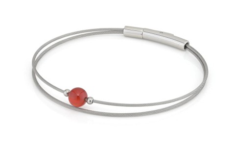 CLIC, Thinking of You edelstalen armband met Carneool. - 22791