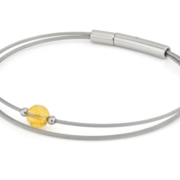 CLIC, Thinking of You edelstalen armband met Citrien. - 22792