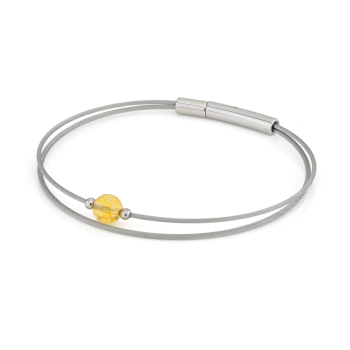 CLIC, Thinking of You edelstalen armband met Citrien. - 22792