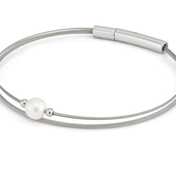 CLIC, Thinking of You edelstalen armband met immitatie-parel - 22793