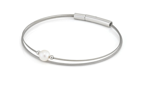 CLIC, Thinking of You edelstalen armband met zoetwaterparel - 22793