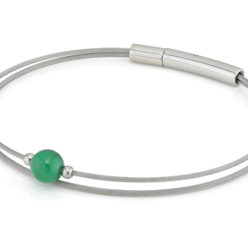 CLIC, Thinking of You edelstalen armband met groene Agaat - 22795