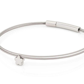 CLIC, Thinking of You edelstalen armband met Bloem. - 22799