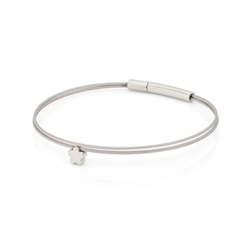 CLIC, Thinking of You edelstalen armband met Bloem. - 22799