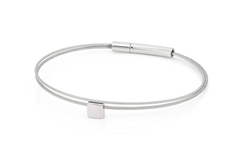 CLIC, Thinking of You edelstalen armband met Vierkantje. - 22800