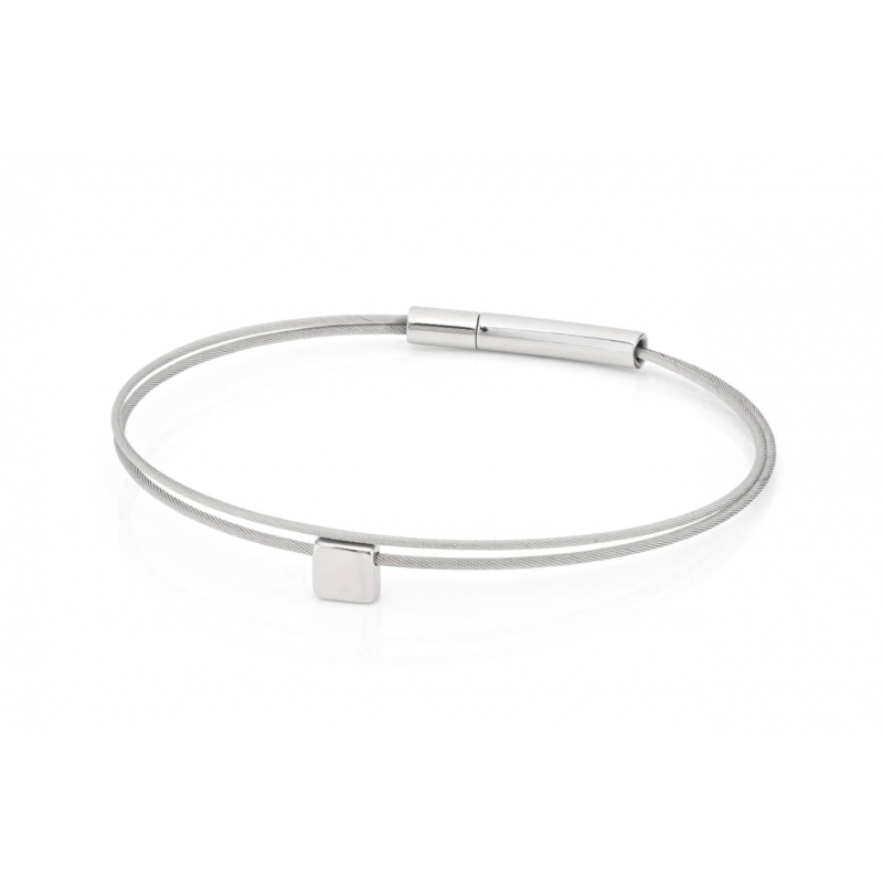 CLIC, Thinking of You edelstalen armband met Vierkantje. - 22800