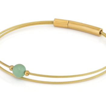 CLIC, Thinking of You edelstaal vergulde armband met Aventurijn. - 22804