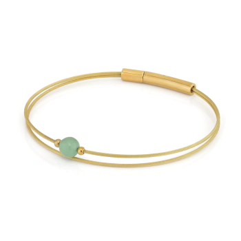 CLIC, Thinking of You edelstaal vergulde armband met Aventurijn. - 22804