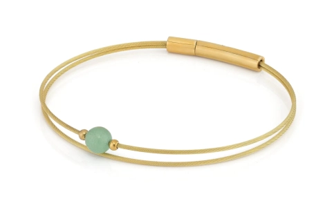 CLIC, Thinking of You edelstaal vergulde armband met Aventurijn. - 22804