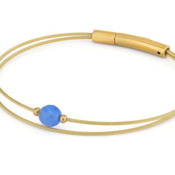 CLIC, Thinking of You edelstaal vergulde armband met blauw Agaat. - 22805