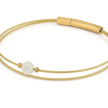 CLIC, Thinking of You edelstaal vergulde armband met een Maansteen - 22806