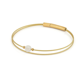 CLIC, Thinking of You edelstaal vergulde armband met een Maansteen - 22806