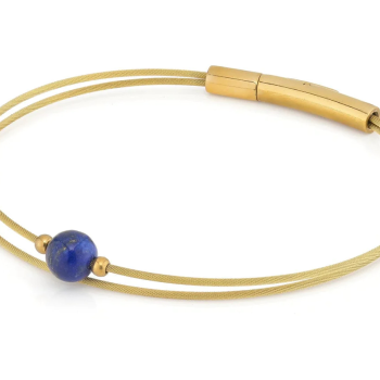 CLIC, Thinking of You edelstaal vergulde armband met Lapis Lazuli - 22807