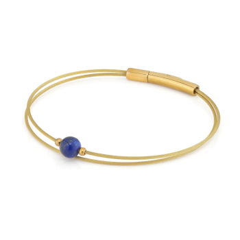 CLIC, Thinking of You edelstaal vergulde armband met Lapis Lazuli - 22807