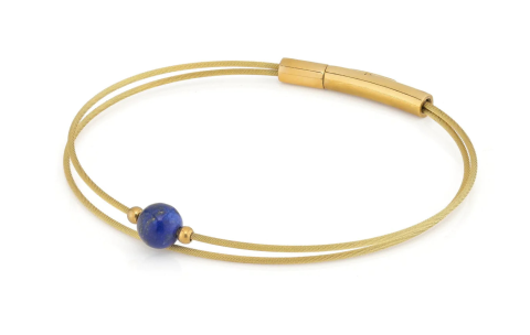 CLIC, Thinking of You edelstaal vergulde armband met Lapis Lazuli - 22807