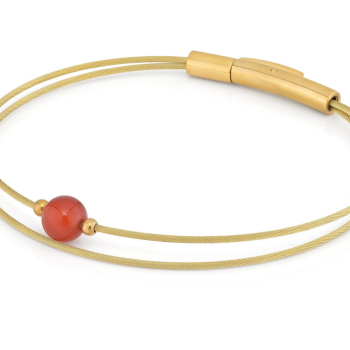 CLIC, Thinking of You edelstaal vergulde armband met Carneool - 22808