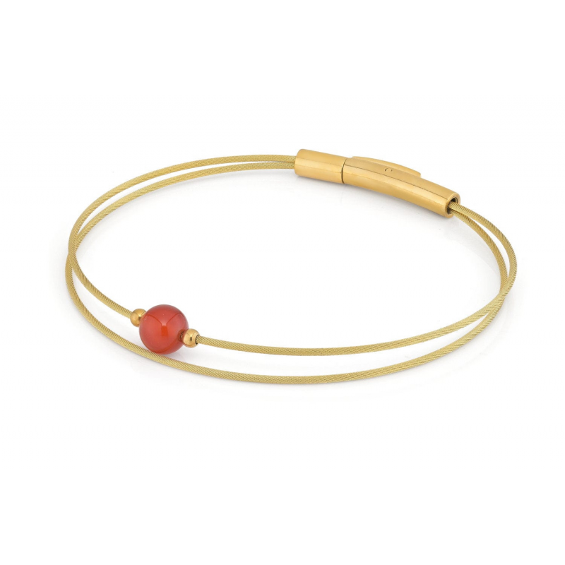 CLIC, Thinking of You edelstaal vergulde armband met Carneool - 22808 CLIC, Thinking of You edelstaal vergulde armband met Carneool - 22808