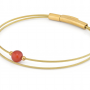 CLIC, Thinking of You edelstaal vergulde armband met Carneool - 22808