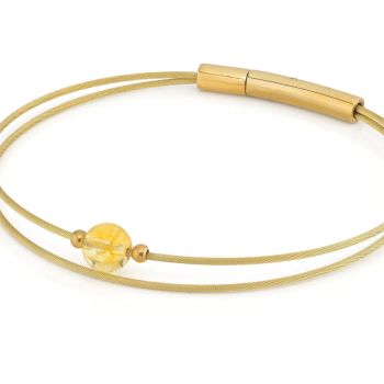 CLIC, Thinking of You edelstaal vergulde armband met Citrien - 22809