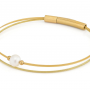 CLIC, Thinking of You edelstaal vergulde armband met een Immitatieparel - 22810