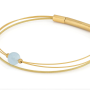 CLIC, Thinking of You edelstaal vergulde armband met Aquamarijn - 22811