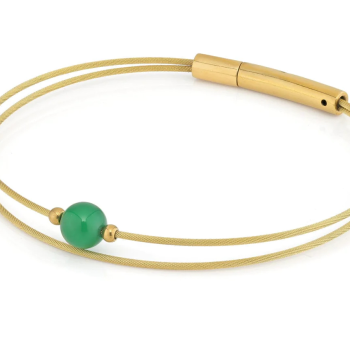 CLIC, Thinking of You edelstaal vergulde armband met groene Agaat - 22812