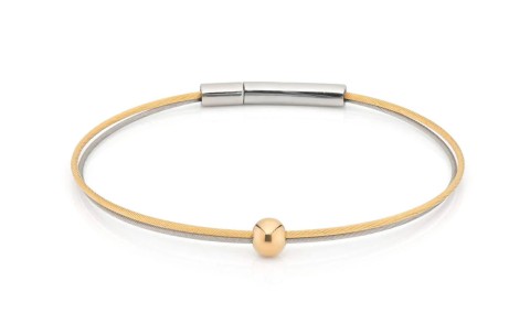 CLIC, Thinking of You edelstaal vergulde armband met bolletje (18cm.) - 22813