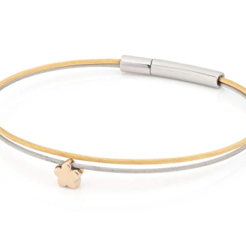 CLIC, Thinking of You edelstaal vergulde armband met Bloemetje - 22816