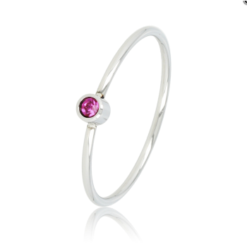 My Bendel Ring, edelstaal met fuchsia kleursteen - 22822