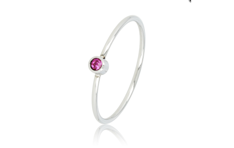 My Bendel Ring, edelstaal met fuchsia kleursteen - 22822