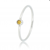 My Bendel Ring, edelstaal met gele kleursteen - 22823