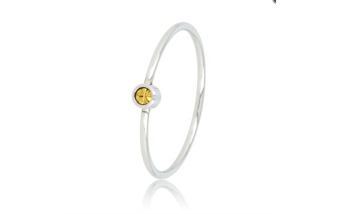 My Bendel Ring, edelstaal met gele kleursteen - 22823
