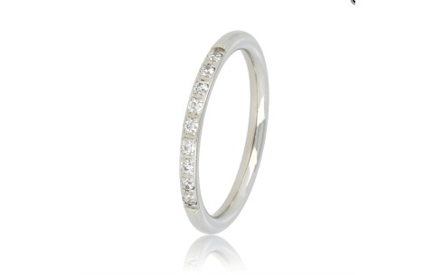 My Bendel Ring, edelstaal met wit zirkonia - 22824