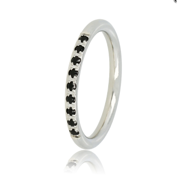 My Bendel Ring, edelstaal met zwart zirkonia - 22825 My Bendel Ring, edelstaal met zwart zirkonia - 22825