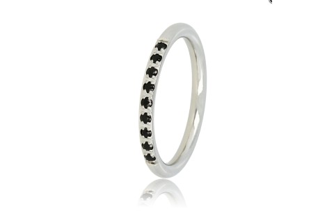My Bendel Ring, edelstaal met zwart zirkonia - 22825