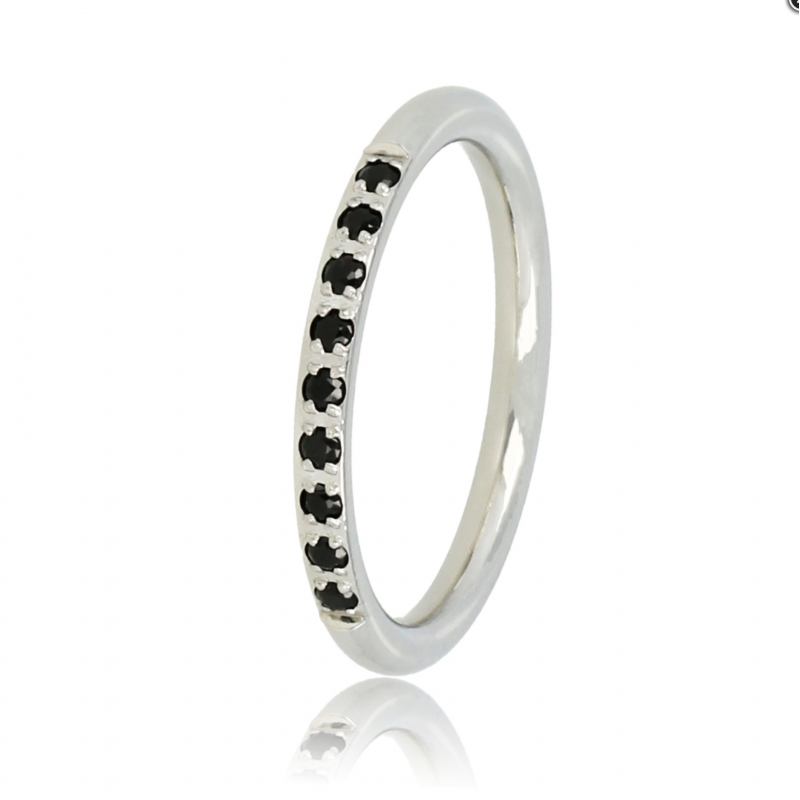 My Bendel Ring, edelstaal met zwart zirkonia - 22825 My Bendel Ring, edelstaal met zwart zirkonia - 22825