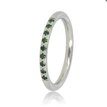 My Bendel Ring, edelstaal met groen zirkonia - 22826
