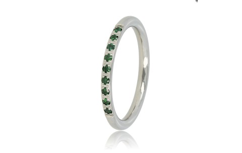 My Bendel Ring, edelstaal met groen zirkonia - 22826
