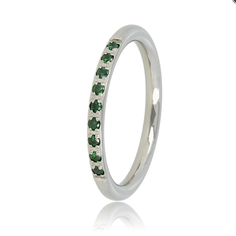 My Bendel Ring, edelstaal met groen zirkonia - 22826 My Bendel Ring, edelstaal met groen zirkonia - 22826