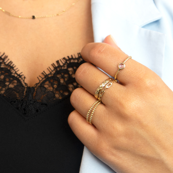 Jackie Ring,14krt.goud Petit Sablon (maat 56) - 22860 Jackie Ring,14krt.goud Petit Sablon (maat 56) - 22860