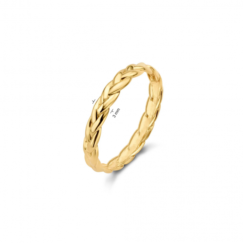 Jackie Ring,14krt.goud Petit Sablon (maat 56) - 22860