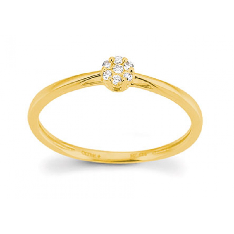 Ring, 14krt.goud met diamant 0,05ct. (maat 56) - 22863