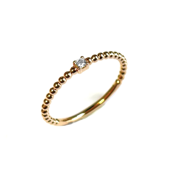 Ring, 14 krt.rose-goud met diamant 0,04ct (maat 55) - 22864 Ring, 14 krt.rose-goud met diamant 0,04ct (maat 55) - 22864